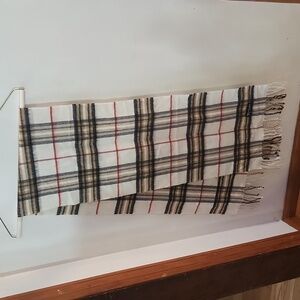 Authentic Burberry Of London Plaid Fringe Scarf